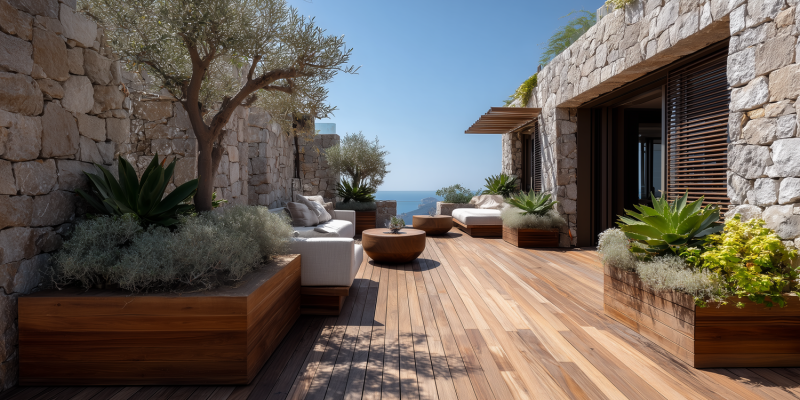 wooden high planters