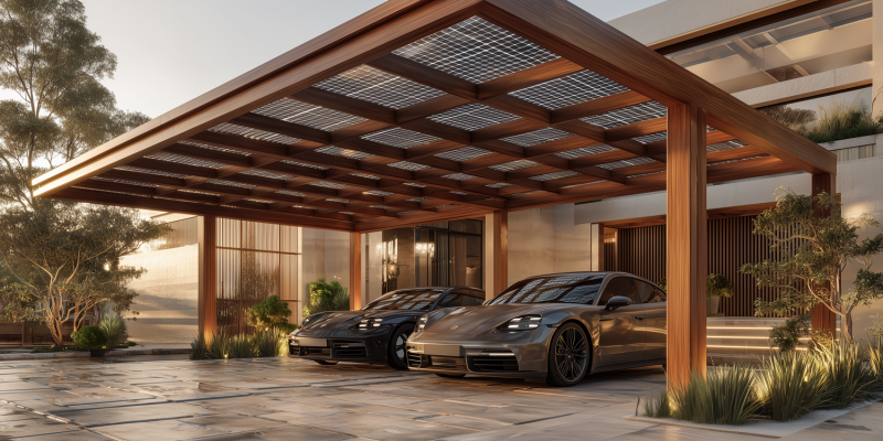 wooden solar carports
